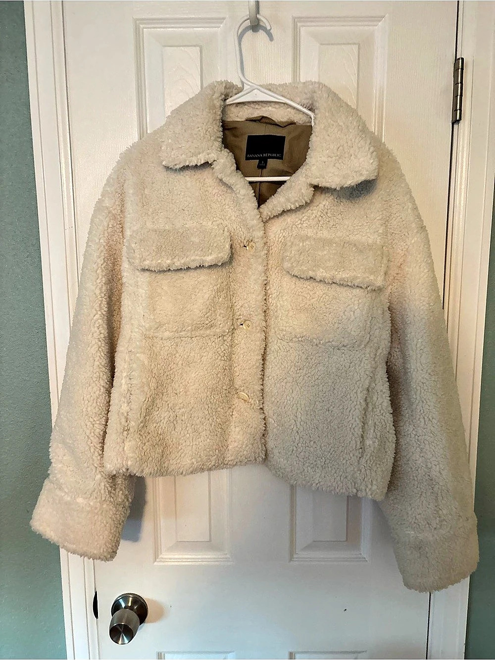 Banana Republic Teddy Jacket in Cream